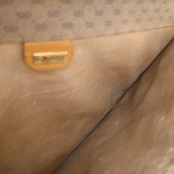 GUCCI Micro GG Pattern Clutch Hand Bag PVC Leather Brown Made In Italy - Picture 4 of 16